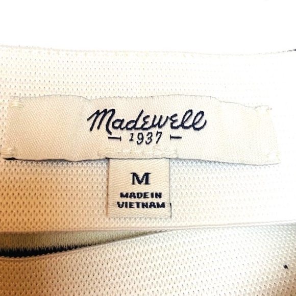 MADEWELL Eventide Blue White Stripe Side Zip Skirt - Picture 5 of 6